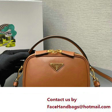 Prada Odette leather mini-bag 1BH203 Brown 2023