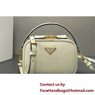 Prada Odette leather mini-bag 1BH203 White 2023