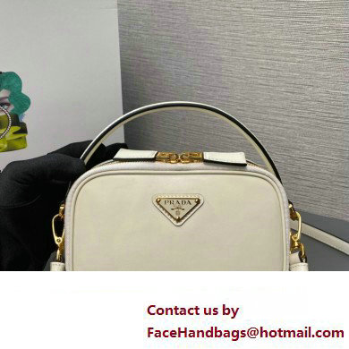 Prada Odette leather mini-bag 1BH203 White 2023