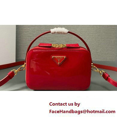 Prada Odette patent leather mini-bag 1BH206 Red 2024