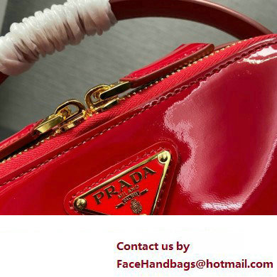 Prada Odette patent leather mini-bag 1BH206 Red 2024