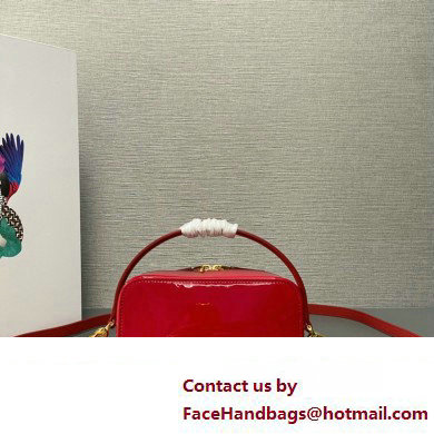 Prada Odette patent leather mini-bag 1BH206 Red 2024