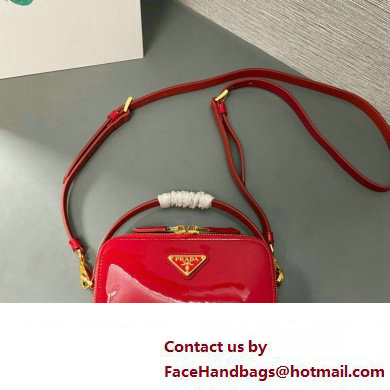 Prada Odette patent leather mini-bag 1BH206 Red 2024