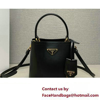 Prada Panier leather mini-bag 1BA373 Black 2023 - Click Image to Close