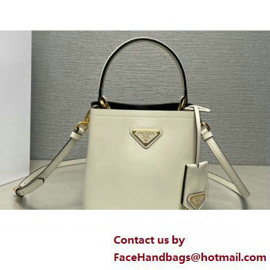 Prada Panier leather mini-bag 1BA373 White 2023 - Click Image to Close