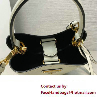 Prada Panier leather mini-bag 1BA373 White 2023