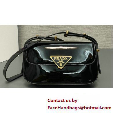 Prada Patent leather shoulder bag 1BD339 Black 2024