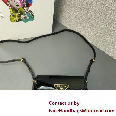 Prada Patent leather shoulder bag 1BD339 Black 2024