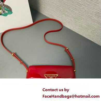 Prada Patent leather shoulder bag 1BD339 Red 2024