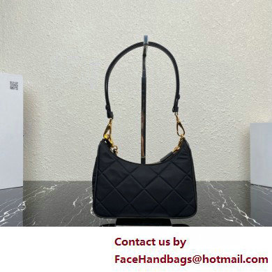 Prada Re-Edition 1995 Chaine Re-Nylon Mini Hobo Bag 1BC204 Black 2024