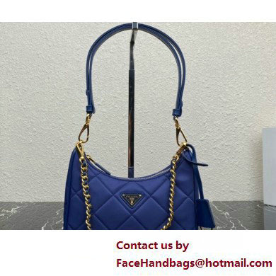 Prada Re-Edition 1995 Chaine Re-Nylon Mini Hobo Bag 1BC204 Blue 2024