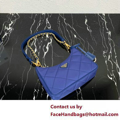 Prada Re-Edition 1995 Chaine Re-Nylon Mini Hobo Bag 1BC204 Blue 2024