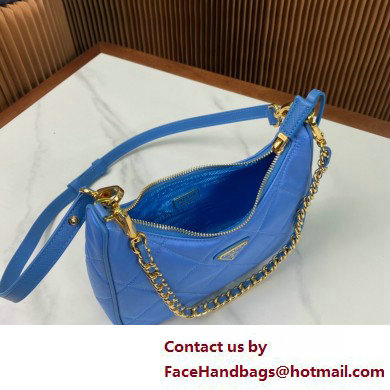 Prada Re-Edition 1995 Chaine Re-Nylon Mini Hobo Bag 1BC204 Light Blue 2024