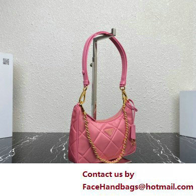 Prada Re-Edition 1995 Chaine Re-Nylon Mini Hobo Bag 1BC204 Pink 2024