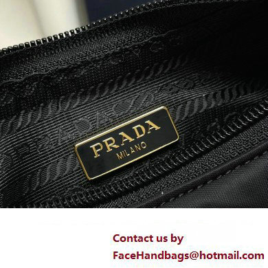 Prada Re-Edition 2000 Re-Nylon and Saffiano Mini Hobo Bag 1NE515 Black/Gold 2024