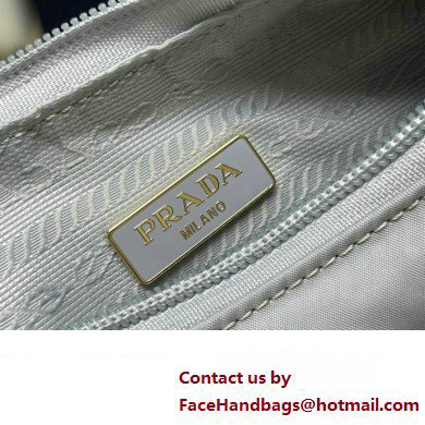 Prada Re-Edition 2000 Re-Nylon and Saffiano Mini Hobo Bag 1NE515 Pale Blue/Gold 2024