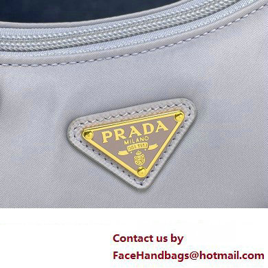 Prada Re-Edition 2000 Re-Nylon and Saffiano Mini Hobo Bag 1NE515 Pale Purple/Gold 2024