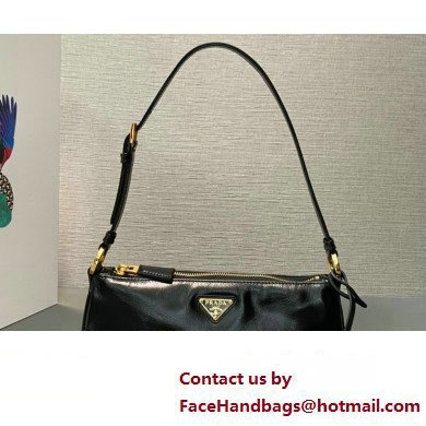 Prada Re-Edition 2002 small leather shoulder bag 1BC201 Black 2024