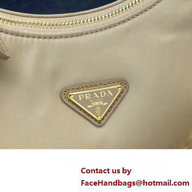 Prada Re-Edition 2005 Re-Nylon Hobo Bag 1BH204 Beige/Gold 2024