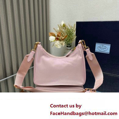 Prada Re-Edition 2005 Re-Nylon Hobo Bag 1BH204 Light Pink/Gold 2024