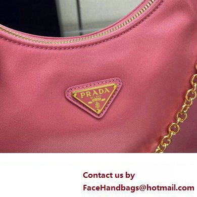 Prada Re-Edition 2005 Re-Nylon Hobo Bag 1BH204 Pink/Gold 2024