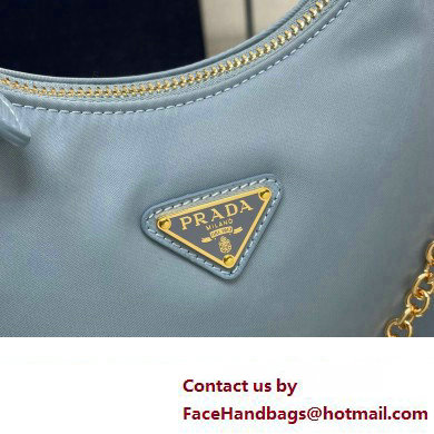 Prada Re-Edition 2005 Re-Nylon Hobo Bag 1BH204 Sky Blue/Gold 2024