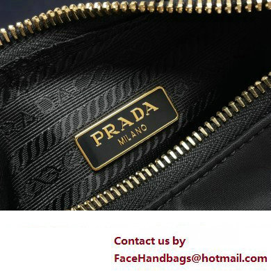 Prada Re-Edition 2005 Re-Nylon and Saffiano Mini Hobo Bag 1NE204 Black/Gold 2024