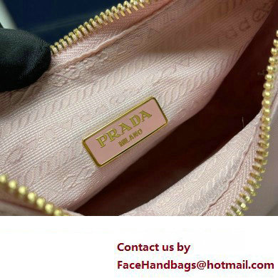 Prada Re-Edition 2005 Re-Nylon and Saffiano Mini Hobo Bag 1NE204 Light Pink/Gold 2024