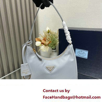 Prada Re-Edition 2005 Re-Nylon and Saffiano Mini Hobo Bag 1NE204 Pale Blue/Gold 2024