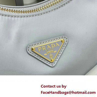 Prada Re-Edition 2005 Re-Nylon and Saffiano Mini Hobo Bag 1NE204 Pale Blue/Gold 2024