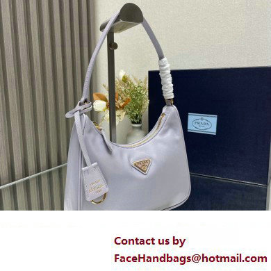 Prada Re-Edition 2005 Re-Nylon and Saffiano Mini Hobo Bag 1NE204 Pale Purple/Gold 2024