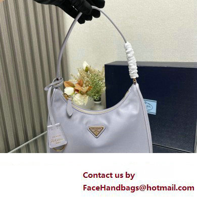 Prada Re-Edition 2005 Re-Nylon and Saffiano Mini Hobo Bag 1NE204 Pale Purple/Gold 2024