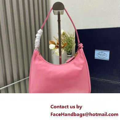 Prada Re-Edition 2005 Re-Nylon and Saffiano Mini Hobo Bag 1NE204 Pink/Gold 2024 - Click Image to Close