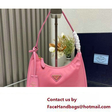 Prada Re-Edition 2005 Re-Nylon and Saffiano Mini Hobo Bag 1NE204 Pink/Gold 2024