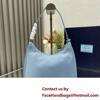 Prada Re-Edition 2005 Re-Nylon and Saffiano Mini Hobo Bag 1NE204 Sky Blue/Gold 2024