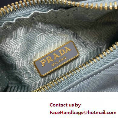 Prada Re-Edition 2005 Re-Nylon and Saffiano Mini Hobo Bag 1NE204 Sky Blue/Gold 2024