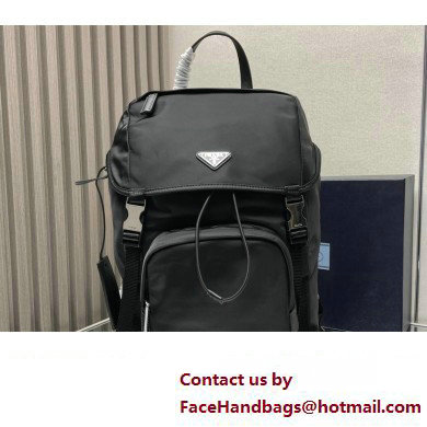 Prada Re-Nylon and Saffiano leather backpack Bag 2VZ135 Black 2024 - Click Image to Close