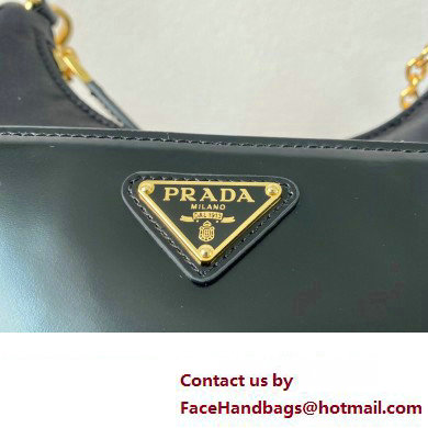 Prada Re-Nylon and brushed leather mini-bag 1BC198 Black 2023