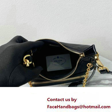 Prada Re-Nylon and brushed leather mini-bag 1BC198 Black 2023