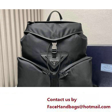 Prada Re-Nylon and leather backpack Bag 2VZ108 Black 2024