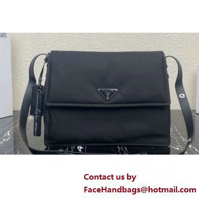 Prada Re-nylon Large Padded Shoulder Bag 1BD256 Black 2023 - Click Image to Close