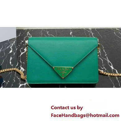 Prada Saffiano leather shoulder Bag 1BD318 Green 2023