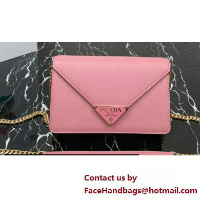 Prada Saffiano leather shoulder Bag 1BD318 Pink 2023