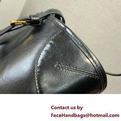 Prada Small leather shoulder bag 1BH215 Black 2024