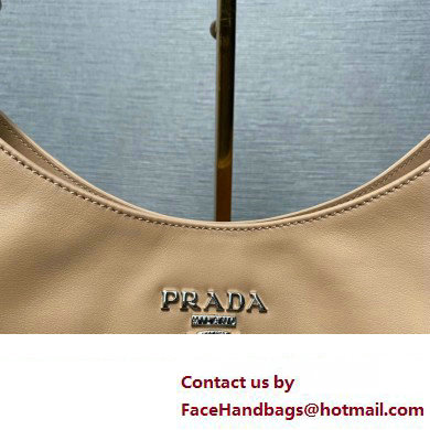 Prada Soft Calfskin Leather Chain Tote Bag 1BA638 Beige 2023