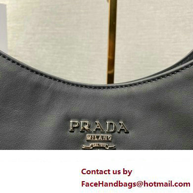 Prada Soft Calfskin Leather Chain Tote Bag 1BA638 Black 2023