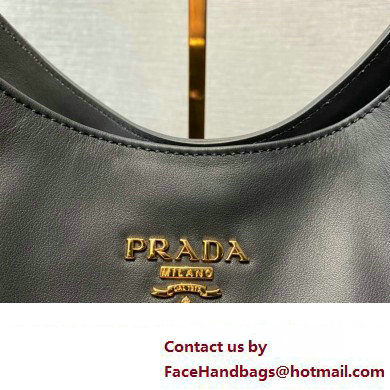 Prada Soft Calfskin Leather Chain Tote Bag 1BA638 Black/Gold 2024