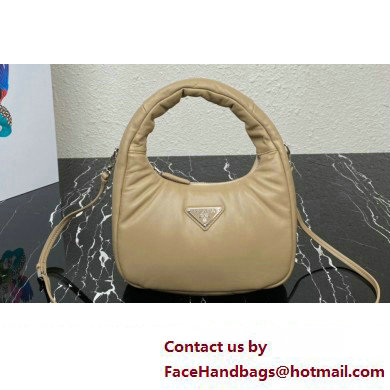 Prada Soft padded nappa leather mini-bag 1BA384 Beige 2023