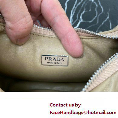 Prada Soft padded nappa leather mini-bag 1BA384 Beige 2023