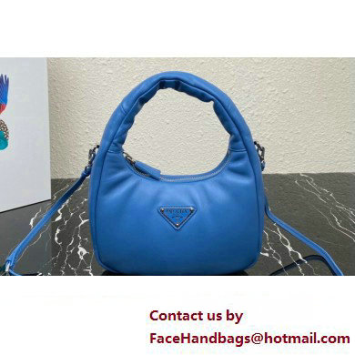 Prada Soft padded nappa leather mini-bag 1BA384 Blue 2023